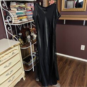 Vintage Y2K Victoria’s Secret Silk Slip Dress Lace Panel Sides Large